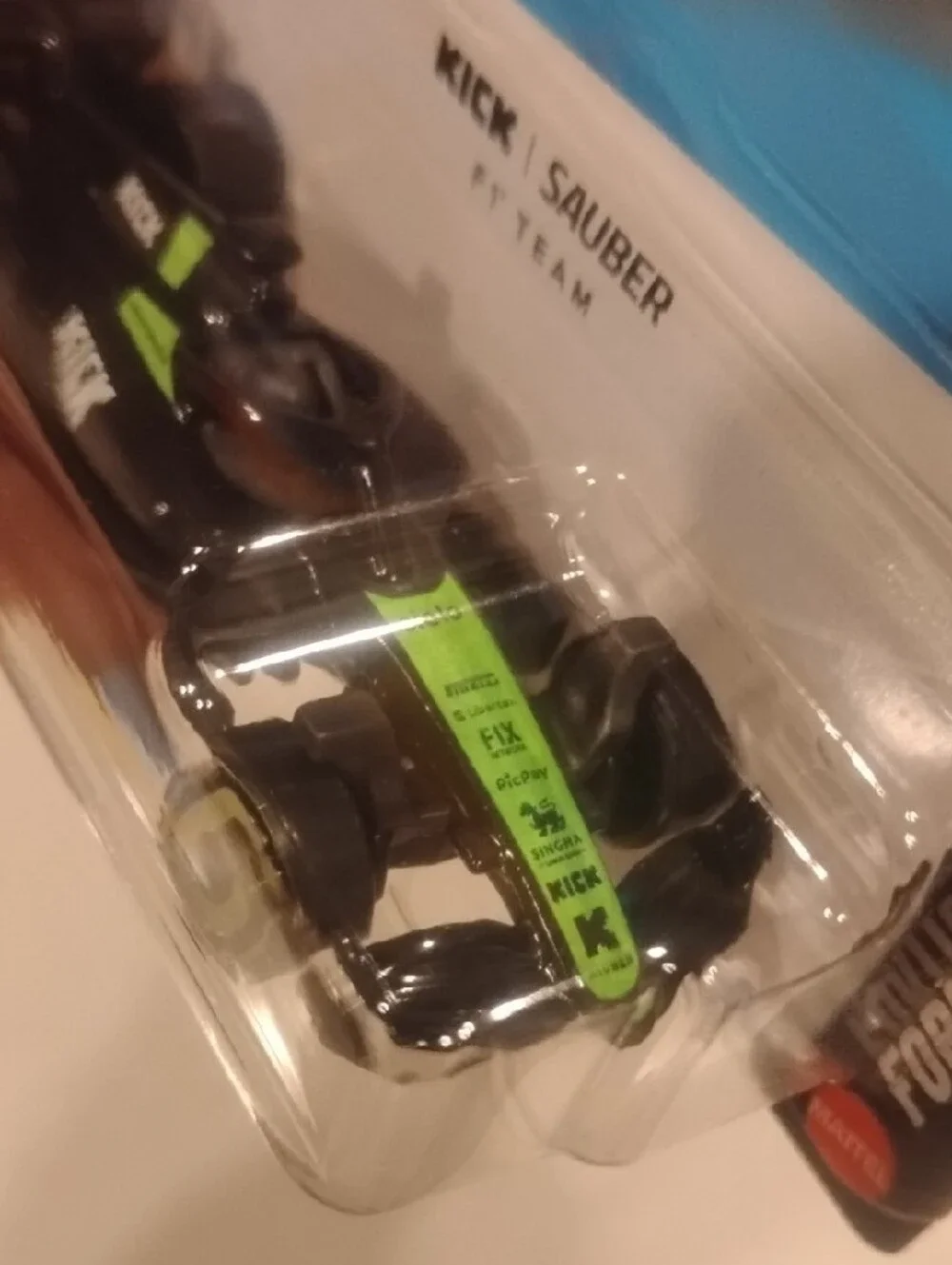 Mattel Hot Wheels Kick Sauber F1 Team Toy Car - Black & Lime Green